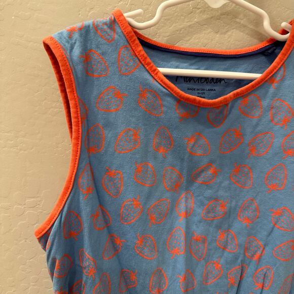 Mini Boden Blue Strawberry Tank Romper - Picture 3 of 7